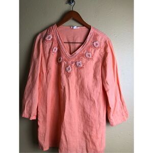 Charter Club Lined Beaded Tunic Tops Size S